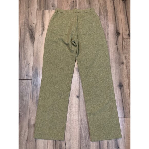 L.L. Bean Women’s 8 32 Med Tall Green Virgin Wool Blend Silk Pants Lined - Picture 6 of 8
